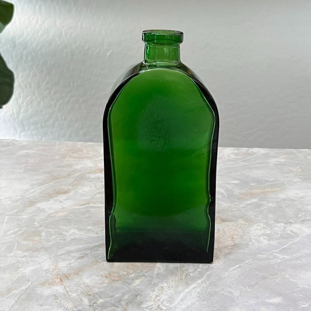 Plank Bottle Helena Tynell Style Art Glass Vase Green Modern Minimalist